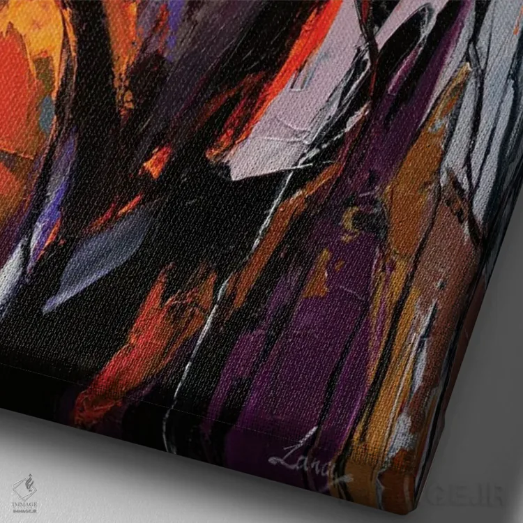 تابلو دکوراتیو پری دریایی اثر لانا فری - نمای نزدیک بافت بوم