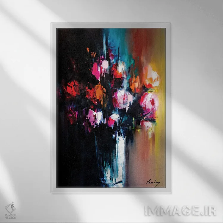 تابلو دکوراتیو سمفونی شیرین و تلخ اثر لانا فری - نمای قابدار سفید