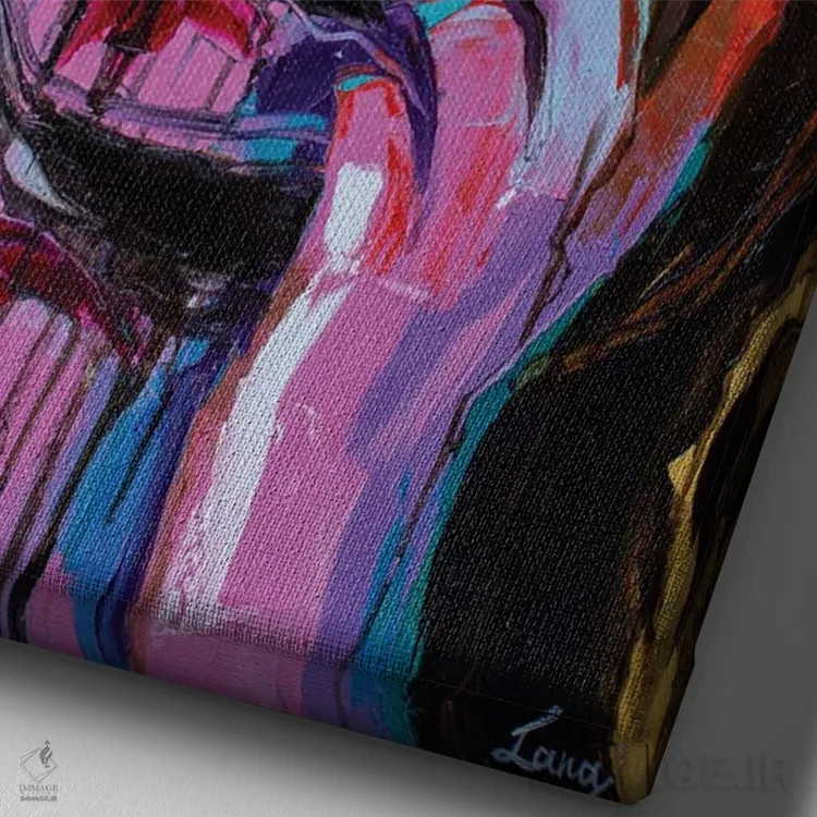 تابلو دکوراتیو اگر لازم باشد اثر لانا فری - نمای نزدیک بافت بوم