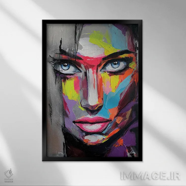 تابلو دکوراتیو نفس یخی اثر لانا فری - نمای قابدار مشکی