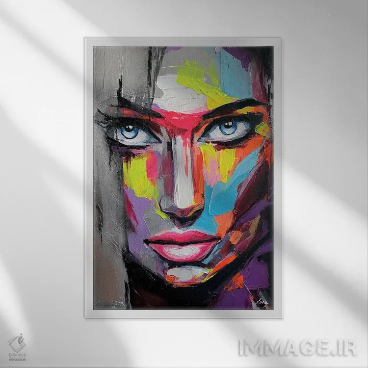 تابلو دکوراتیو نفس یخی اثر لانا فری - نمای قابدار سفید