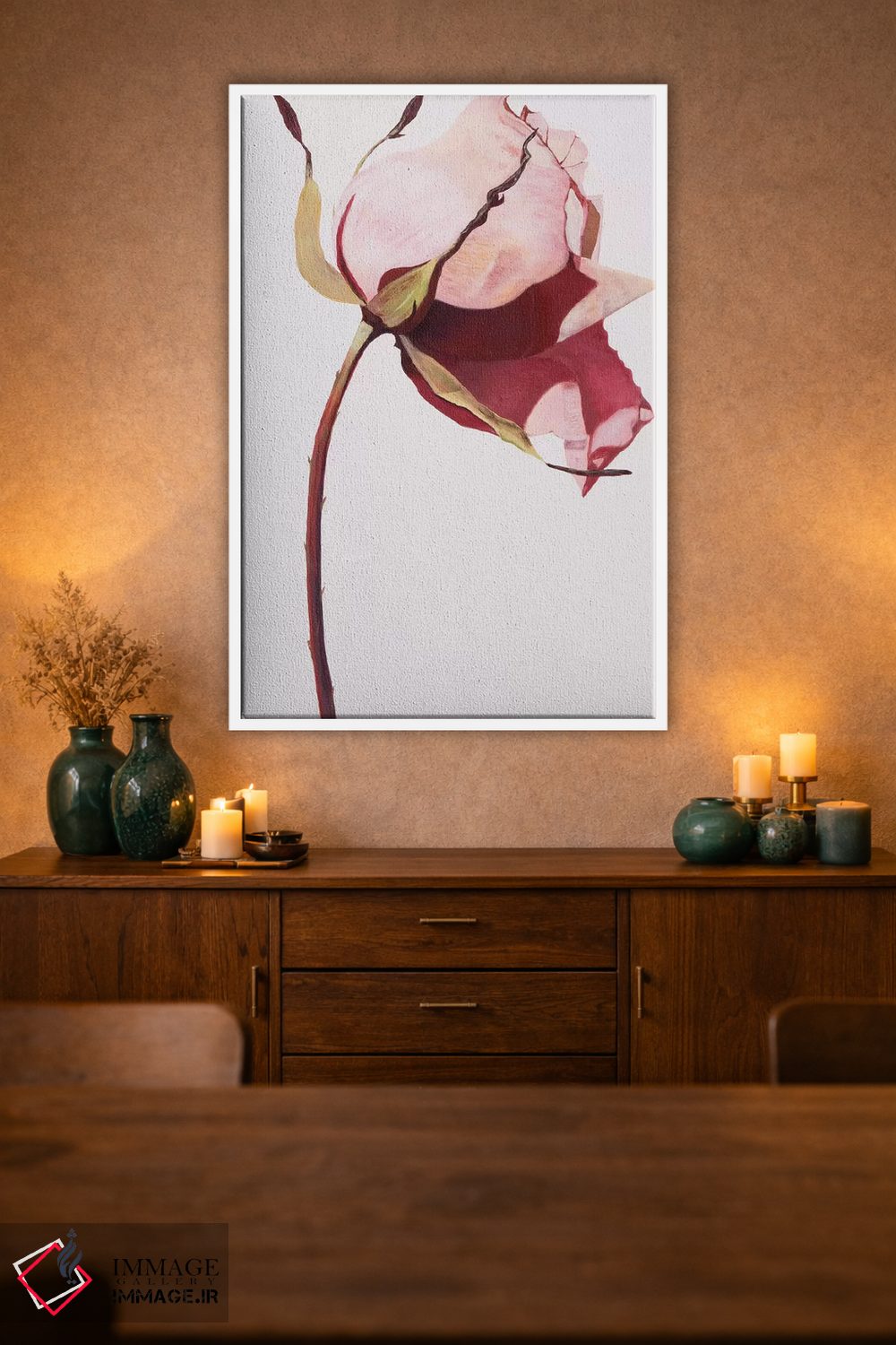 تابلو دکوراتیو عشق یک گل رز است ۱ اثر لیندا استلینگ - D1W
