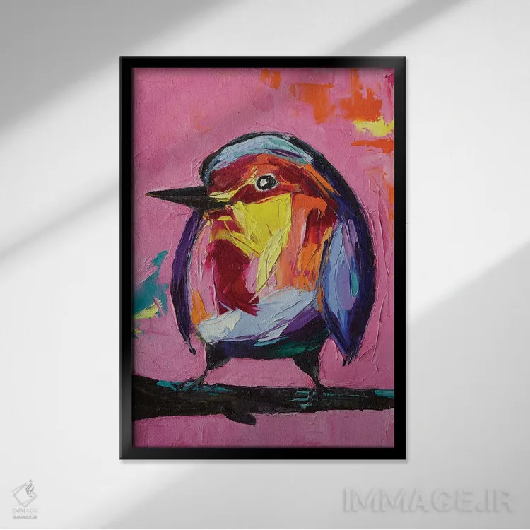 تابلو دکوراتیو ماهی خورک صورتی اثر لانا فری - نمای قابدار مشکی