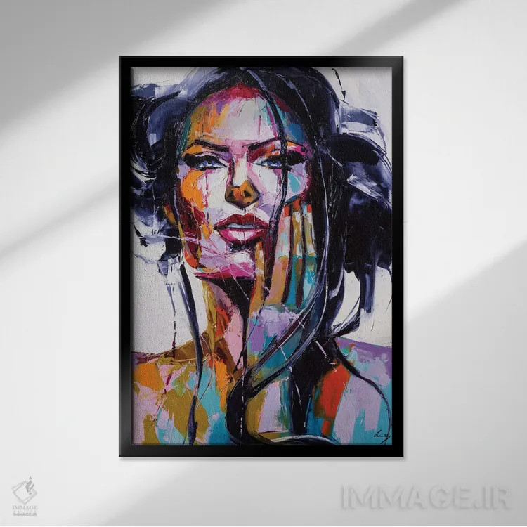 تابلو دکوراتیو سبکی اثر لانا فری - نمای قابدار مشکی