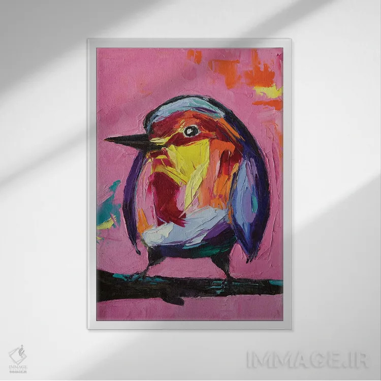 تابلو دکوراتیو ماهی خورک صورتی اثر لانا فری - نمای قابدار سفید