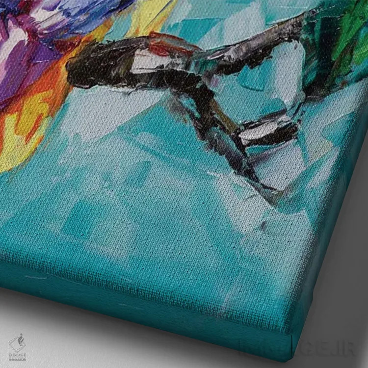 تابلو دکوراتیو غم تابستان اثر لانا فری - نمای نزدیک بافت بوم