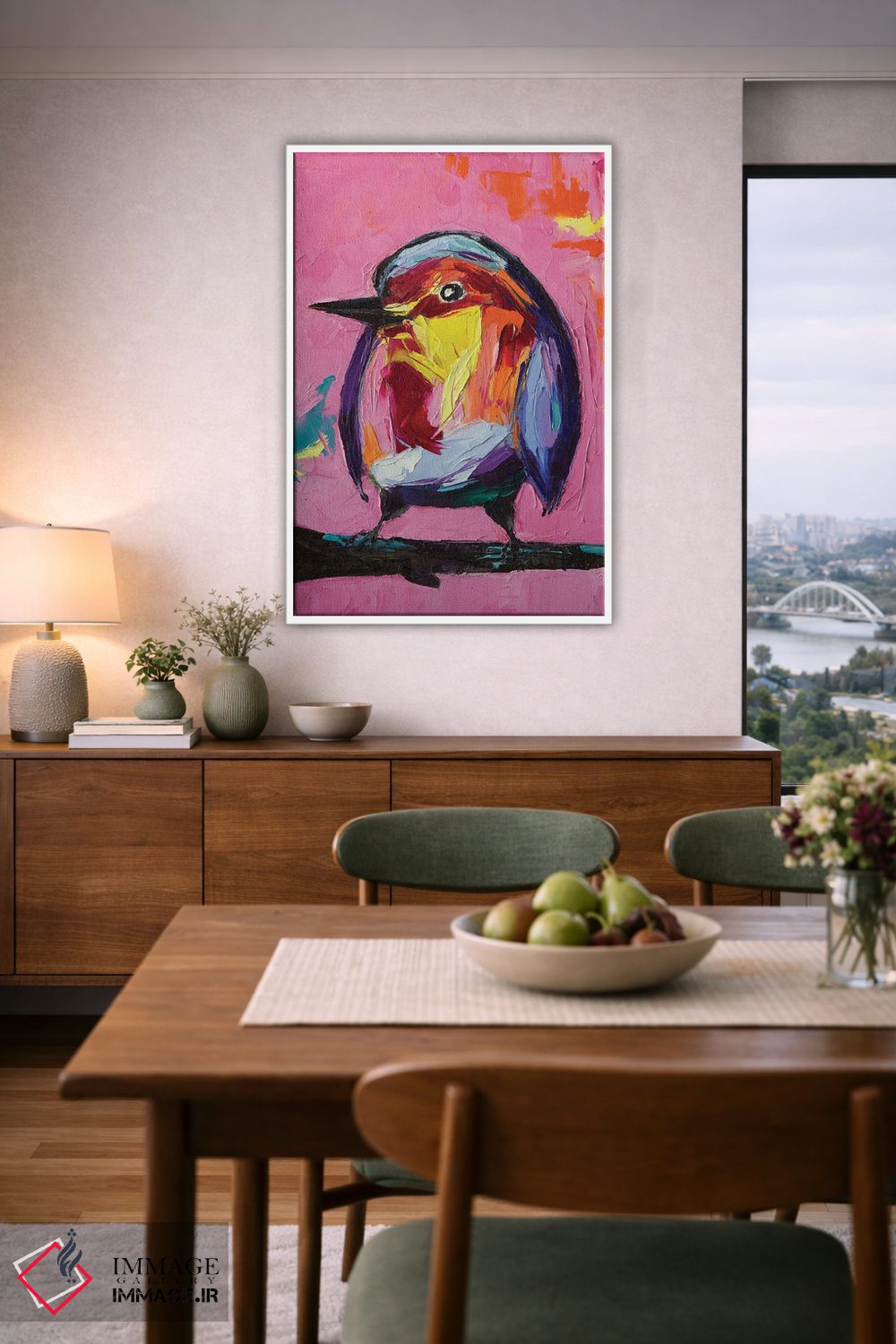 تابلو دکوراتیو ماهی خورک صورتی اثر لانا فری - D6W