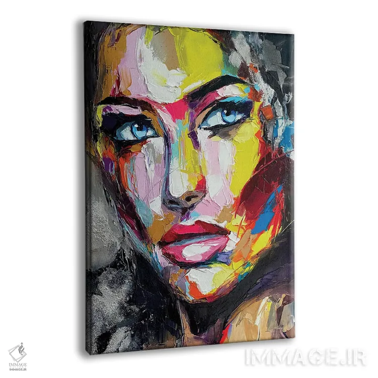 تابلو دکوراتیو ضربه نقره ای اثر لانا فری - نمای پرسپکتیو محصول