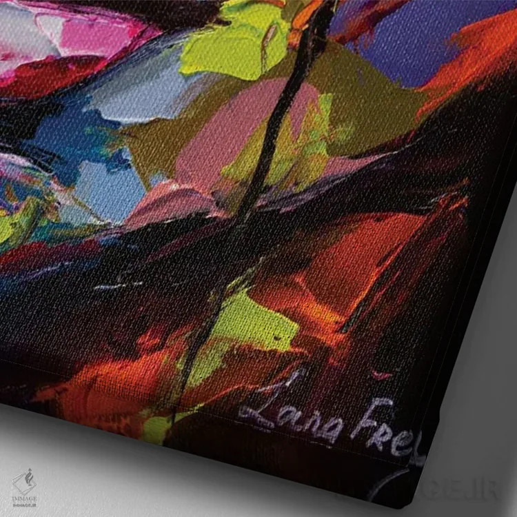 تابلو دکوراتیو عباور اثر لانا فری - نمای نزدیک بافت بوم