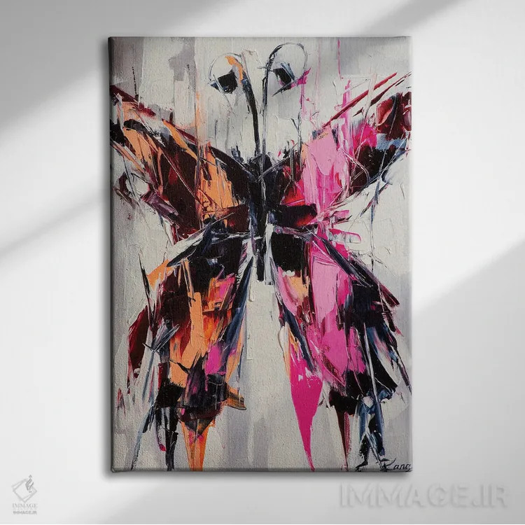 تابلو دکوراتیو خطوط باران اثر لانا فری - نمای روبهرو روی دیوار