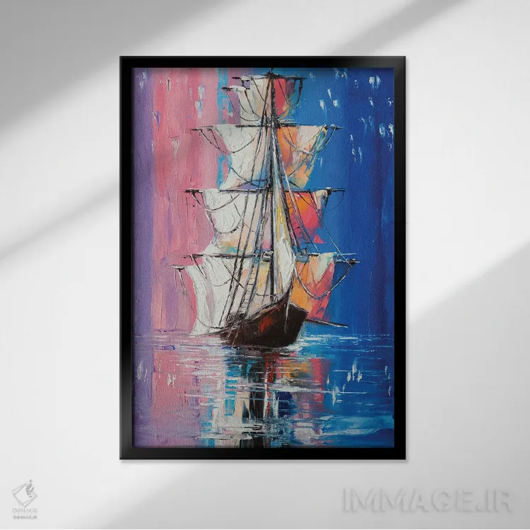 تابلو دکوراتیو در لبه اثر لانا فری - نمای قابدار مشکی