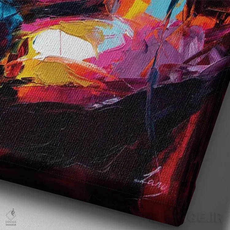 تابلو دکوراتیو در این سوی باران اثر لانا فری - نمای نزدیک بافت بوم