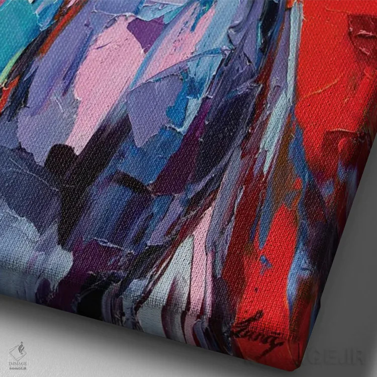 تابلو دکوراتیو روح اثر لانا فری - نمای نزدیک بافت بوم