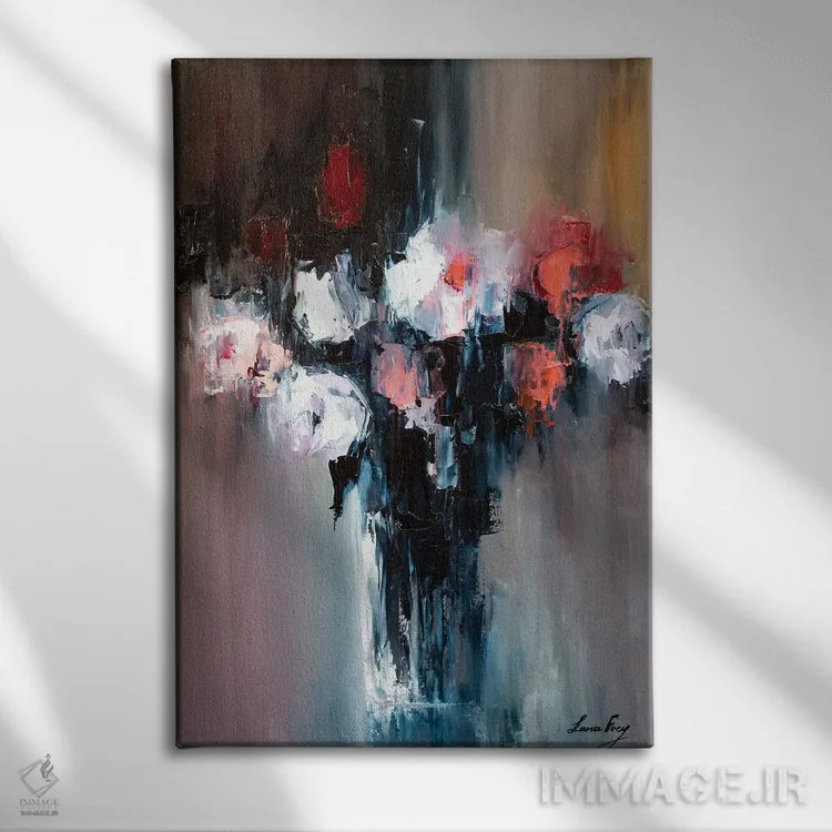 تابلو دکوراتیو خطوط بهار اثر لانا فری - نمای روبهرو روی دیوار