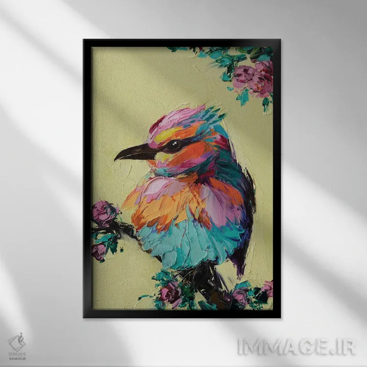 تابلو دکوراتیو در لانه اثر لانا فری - نمای قابدار مشکی