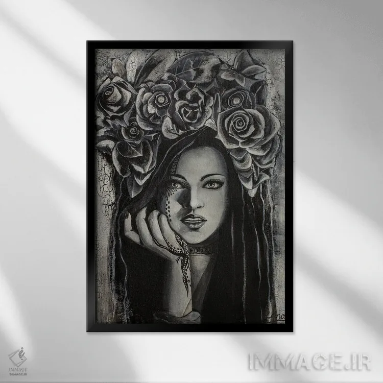 تابلو دکوراتیو بیشتر بگو اثر لانا فری - نمای قابدار مشکی