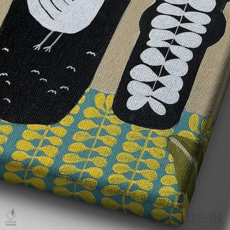 تابلو دکوراتیو توقف و بوییدن گل ها اثر لنکا اشتسنا - نمای نزدیک بافت بوم