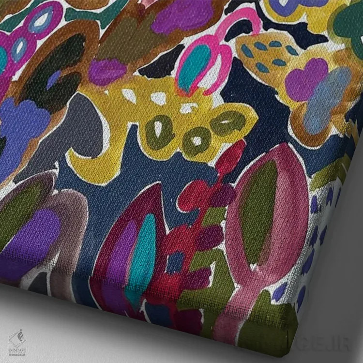 تابلو دکوراتیو گل ها هفتم اثر لنکا اشتسنا - نمای نزدیک بافت بوم