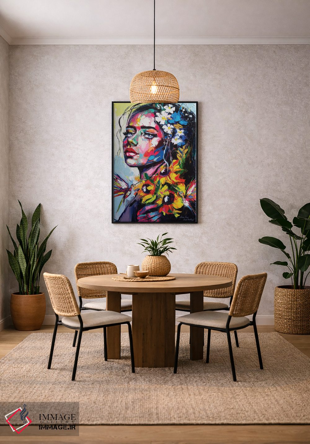 تابلو دکوراتیو گل سنتائور اثر لانا فری - D4B