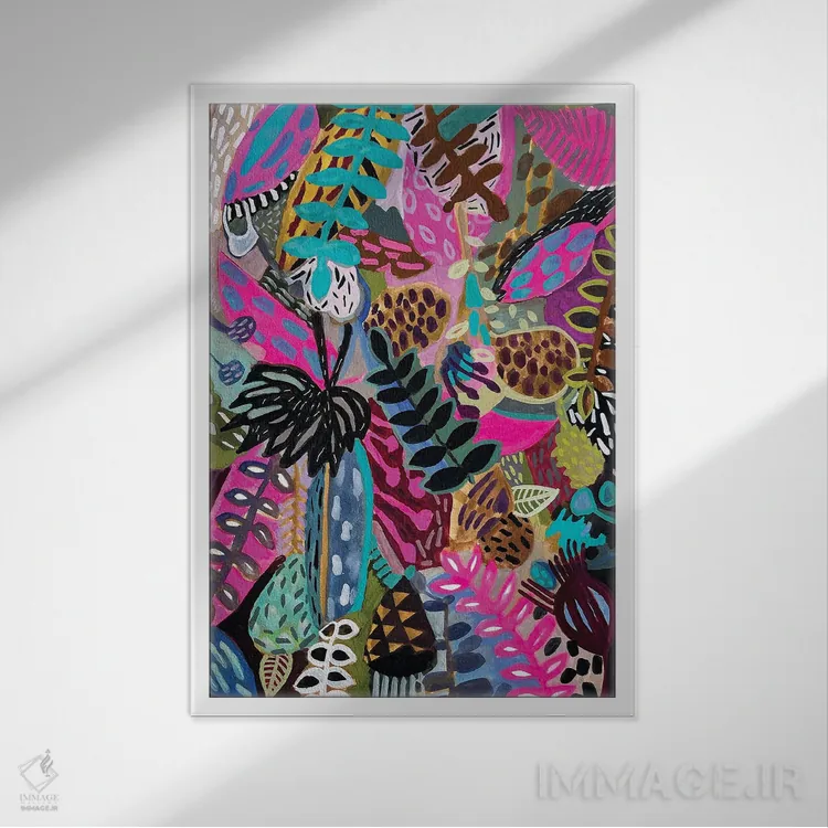 تابلو دکوراتیو گل ها دو اثر لنکا اشتسنا - نمای قابدار سفید