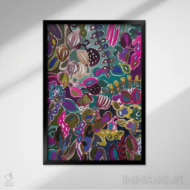 تابلو دکوراتیو گل ها هفتم اثر لنکا اشتسنا - نمای قابدار مشکی