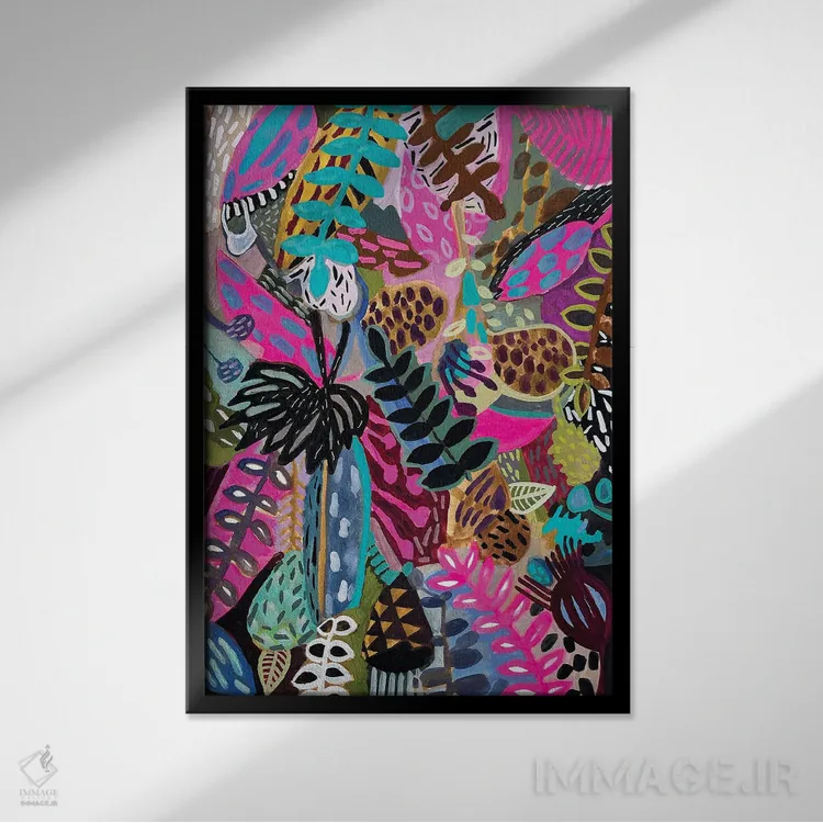 تابلو دکوراتیو گل ها دو اثر لنکا اشتسنا - نمای قابدار مشکی