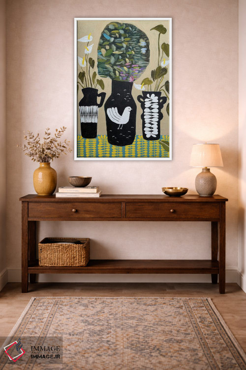 تابلو دکوراتیو توقف و بوییدن گل ها اثر لنکا اشتسنا - D2W