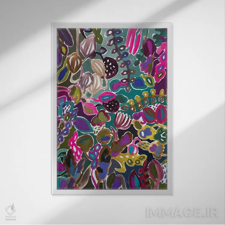 تابلو دکوراتیو گل ها هفتم اثر لنکا اشتسنا - نمای قابدار سفید