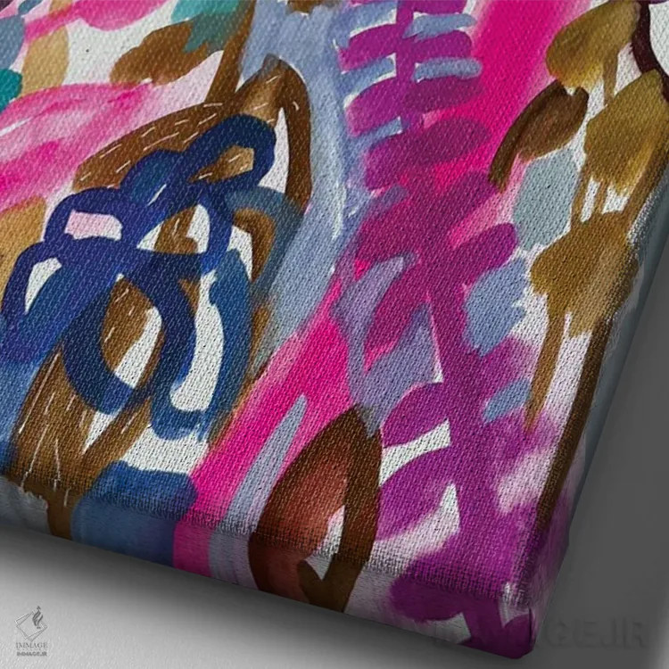 تابلو دکوراتیو گل ها اثر لنکا اشتسنا - نمای نزدیک بافت بوم