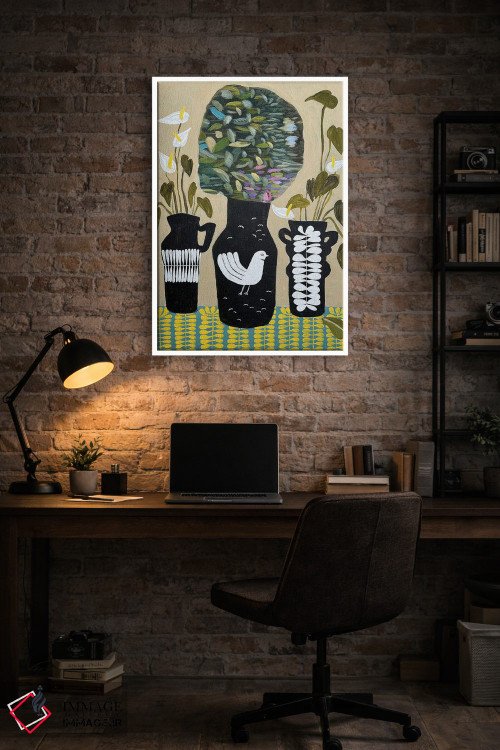 تابلو دکوراتیو توقف و بوییدن گل ها اثر لنکا اشتسنا - D3W