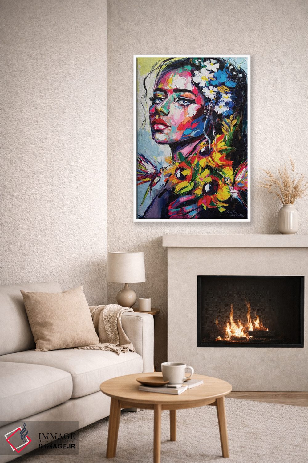 تابلو دکوراتیو گل سنتائور اثر لانا فری - D6W