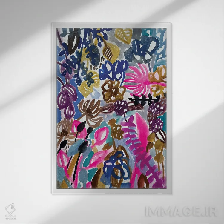 تابلو دکوراتیو گل ها اثر لنکا اشتسنا - نمای قابدار سفید