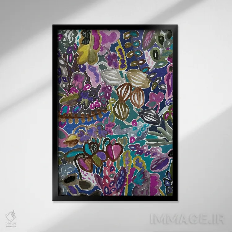 تابلو دکوراتیو گل ها دوازدهم اثر لنکا اشتسنا - نمای قابدار مشکی