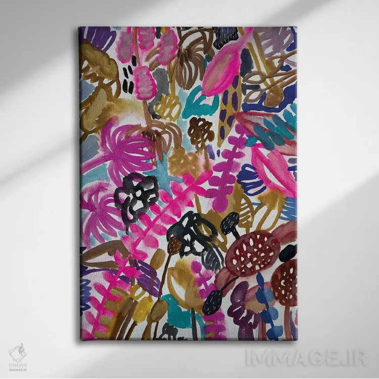 تابلو دکوراتیو گل ها یک اثر لنکا اشتسنا - نمای روبهرو روی دیوار