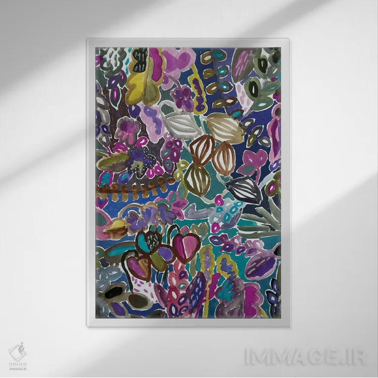 تابلو دکوراتیو گل ها دوازدهم اثر لنکا اشتسنا - نمای قابدار سفید