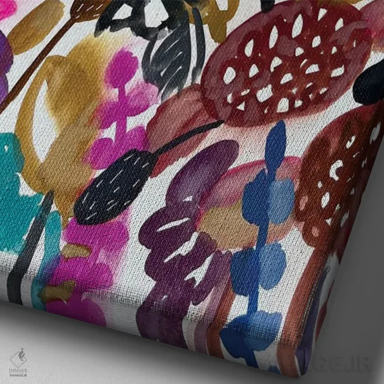 تابلو دکوراتیو گل ها یک اثر لنکا اشتسنا - نمای نزدیک بافت بوم