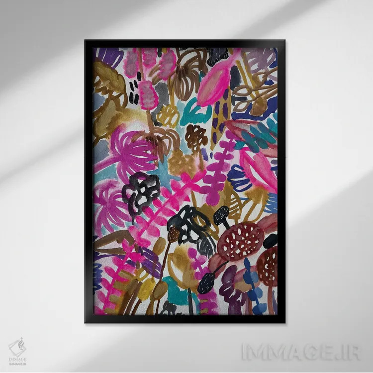 تابلو دکوراتیو گل ها یک اثر لنکا اشتسنا - نمای قابدار مشکی