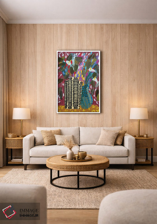 تابلو دکوراتیو گل ها در دو گلدان اثر لنکا اشتسنا - D1W