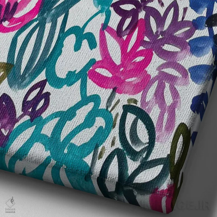 تابلو دکوراتیو گل ها دهم اثر لنکا اشتسنا - نمای نزدیک بافت بوم