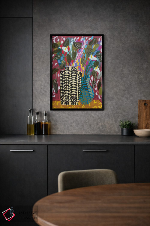 تابلو دکوراتیو گل ها در دو گلدان اثر لنکا اشتسنا - D2B