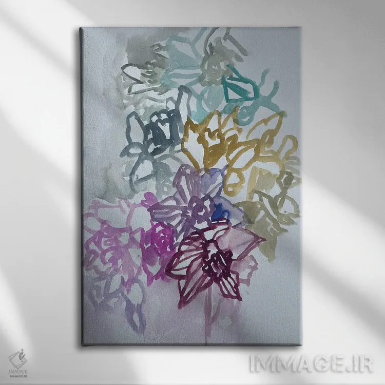 تابلو دکوراتیو نرگس ها دو اثر لنکا اشتسنا - نمای روبهرو روی دیوار