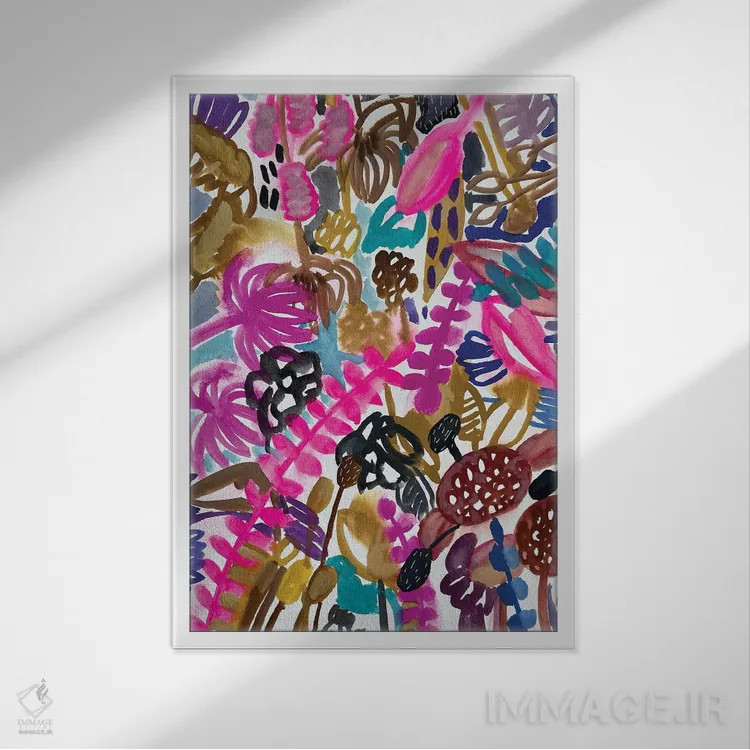 تابلو دکوراتیو گل ها یک اثر لنکا اشتسنا - نمای قابدار سفید