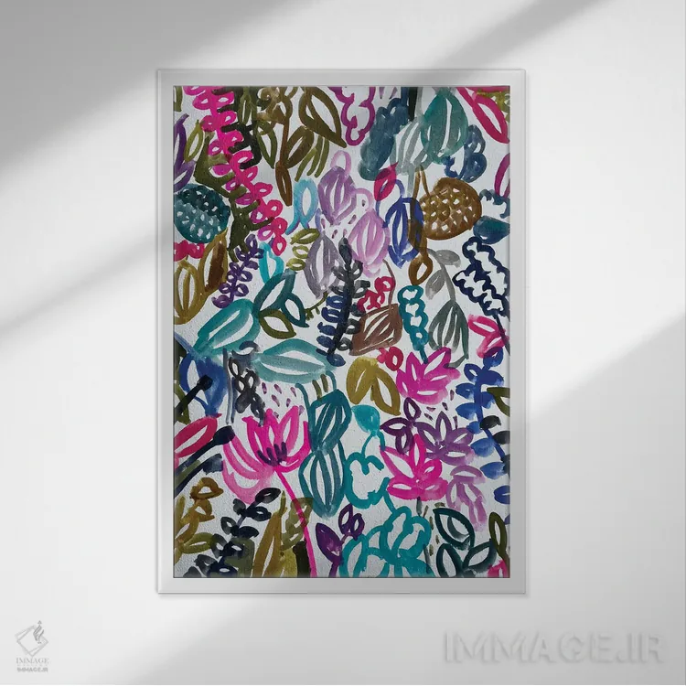 تابلو دکوراتیو گل ها دهم اثر لنکا اشتسنا - نمای قابدار سفید