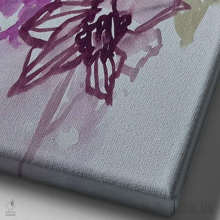 تابلو دکوراتیو نرگس ها دو اثر لنکا اشتسنا - نمای نزدیک بافت بوم