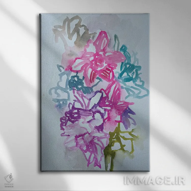 تابلو دکوراتیو نرگس ها سه اثر لنکا اشتسنا - نمای روبهرو روی دیوار