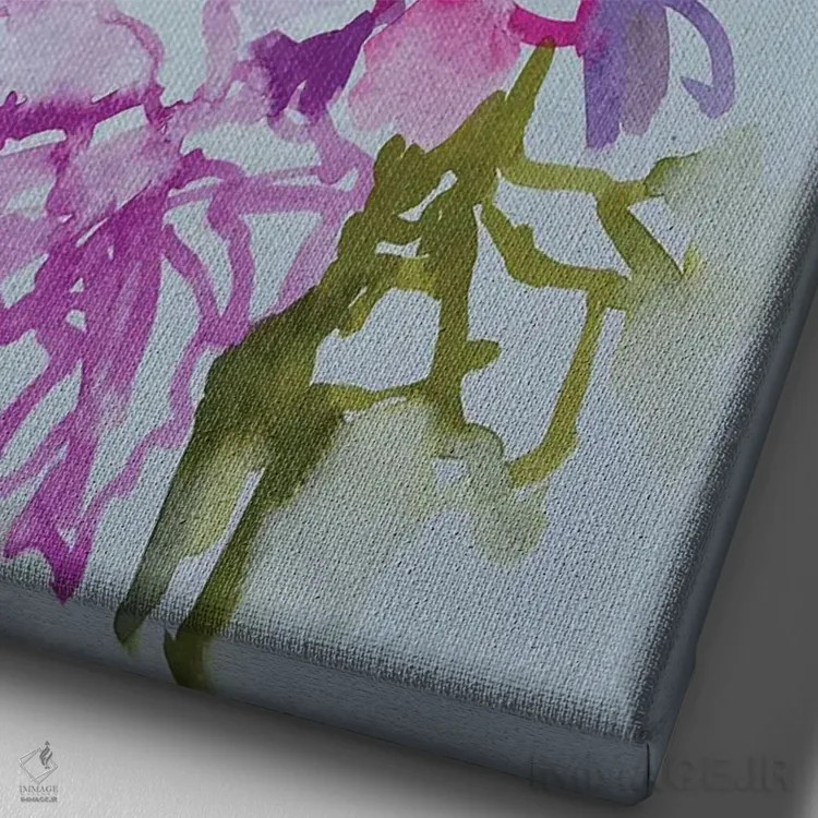 تابلو دکوراتیو نرگس ها سه اثر لنکا اشتسنا - نمای نزدیک بافت بوم