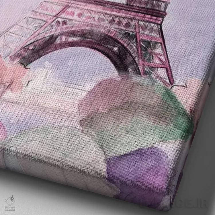 تابلو دکوراتیو "شکوفه های پاریسی I" اثر لینی لورث - نمای نزدیک بافت بوم