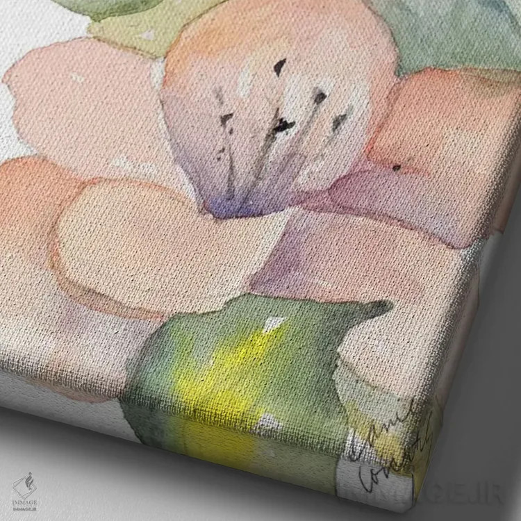 تابلو دکوراتیو "زیر آسمان های چمن II" اثر لینی لورث - نمای نزدیک بافت بوم