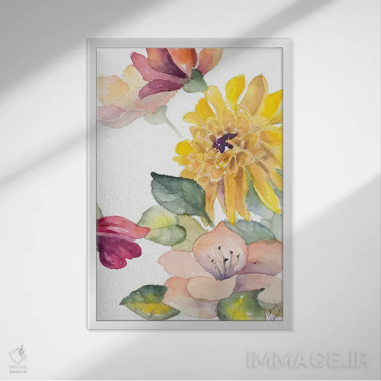 تابلو دکوراتیو "زیر آسمان های چمن II" اثر لینی لورث - نمای قابدار سفید