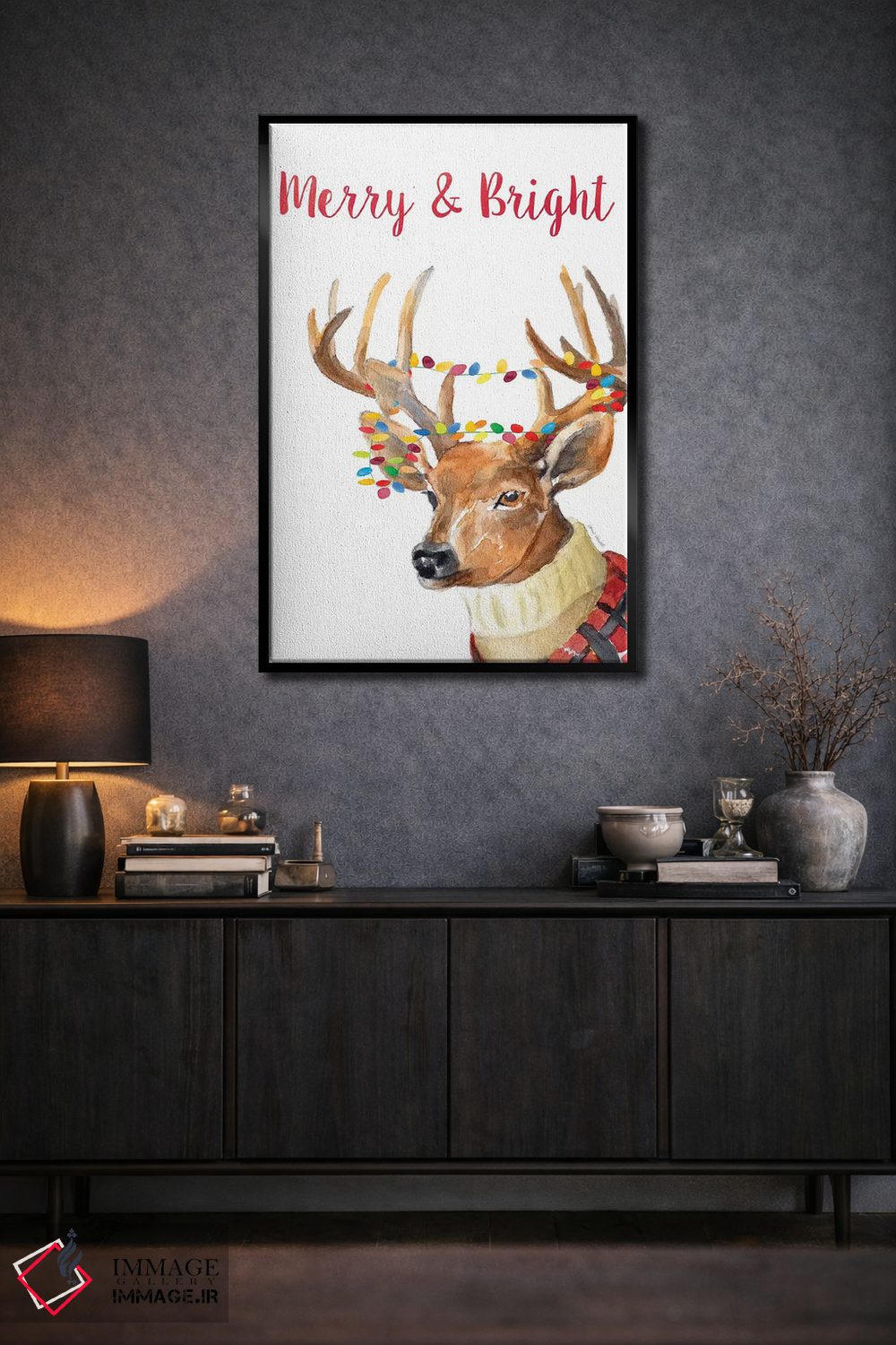 تابلو دکوراتیو "گوزن شمالی شاد و روشن" اثر لینی لورث - D2B